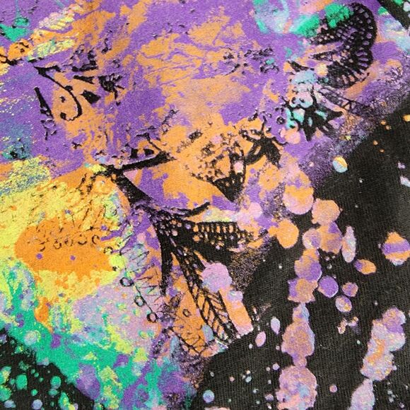 Stranded Tank Top Tie Dye Graffiti Splatter Multicolor Heart Mesh Back Size XXL - Picture 5 of 12